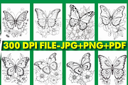 100+ Butterfly Coloring Pages, a Stationery Template by Design Station (Thumbnail 4 of 5)