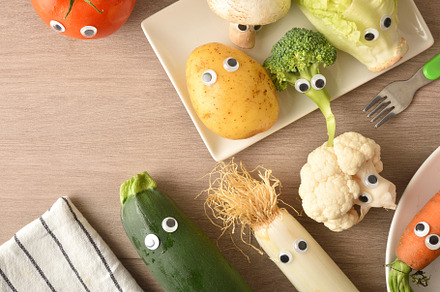 Child nutrition concept with detail of vegetables on wooden tabl, a Food & Drink Photo by Davizro's Market