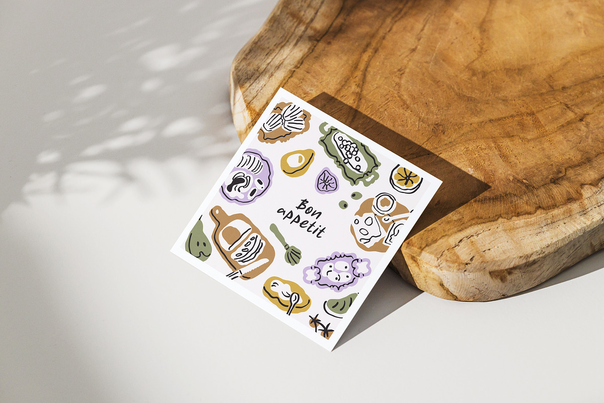Doodle morning, breakfast food cards, a Food Illustration by Good Studio (Photo 6 of 6)