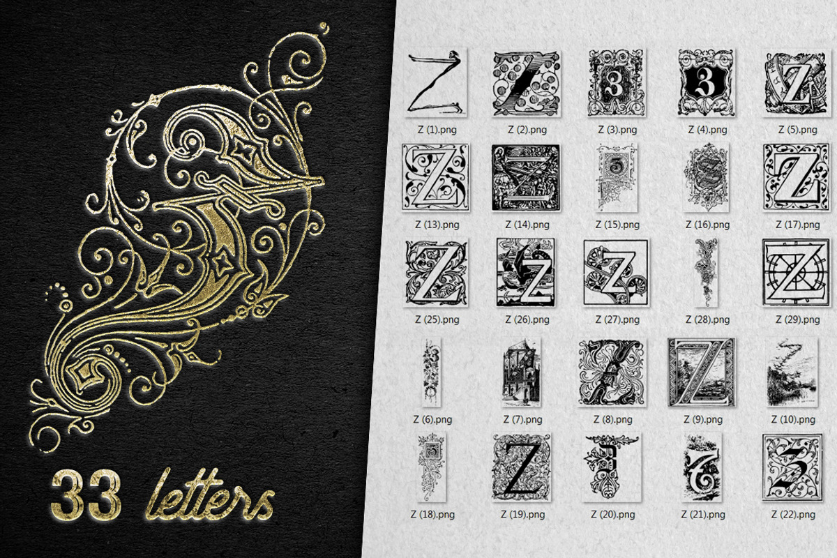 28 IN 1 VINTAGE LETTERS COLLECTION, a Symbol Font by Graphic Spirit (Photo 28 of 31)