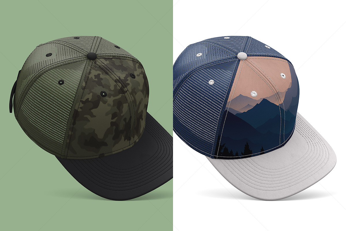 Trucker Cap Mockup – Angled View, a Hat Mockup by LESZ Design (Photo 5 of 5)