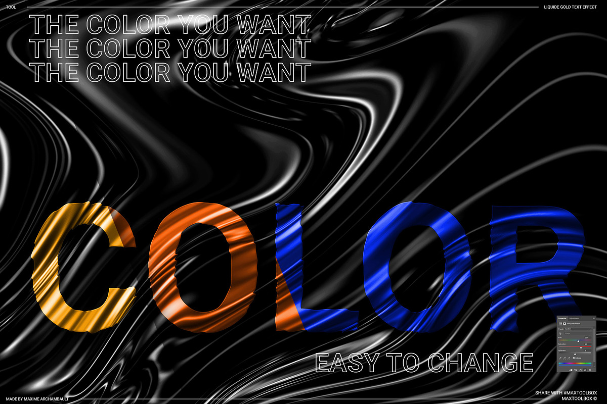 LIQUID GOLD TEXT EFFECT, a Branding & Logo Template by MAX TOOLBOX (Photo 7 of 8)