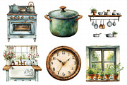 Watercolor Vintage Kitchen Clipart, an Illustration by Daily.Designs (Thumbnail 5 of 7)