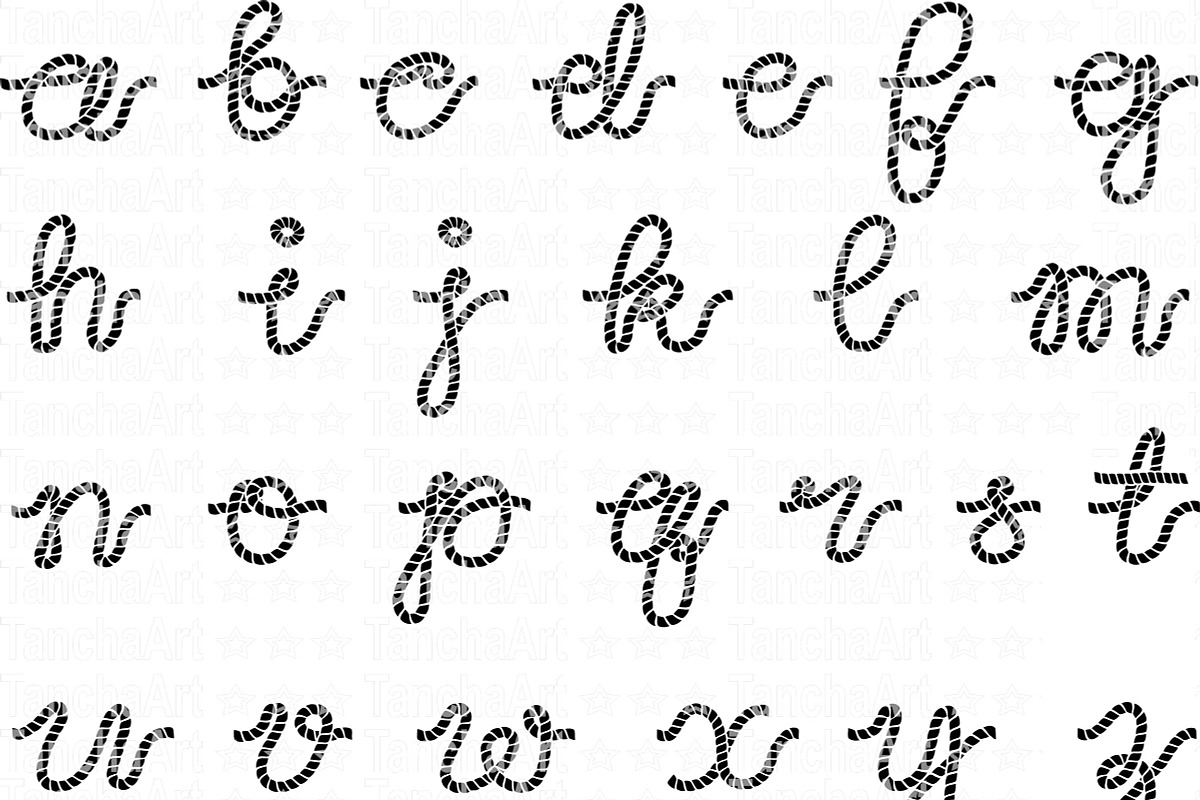 Rope Alphabet Vector Letters SVG PNG, a Graphic by TanchaArt (Photo 3 of 7)