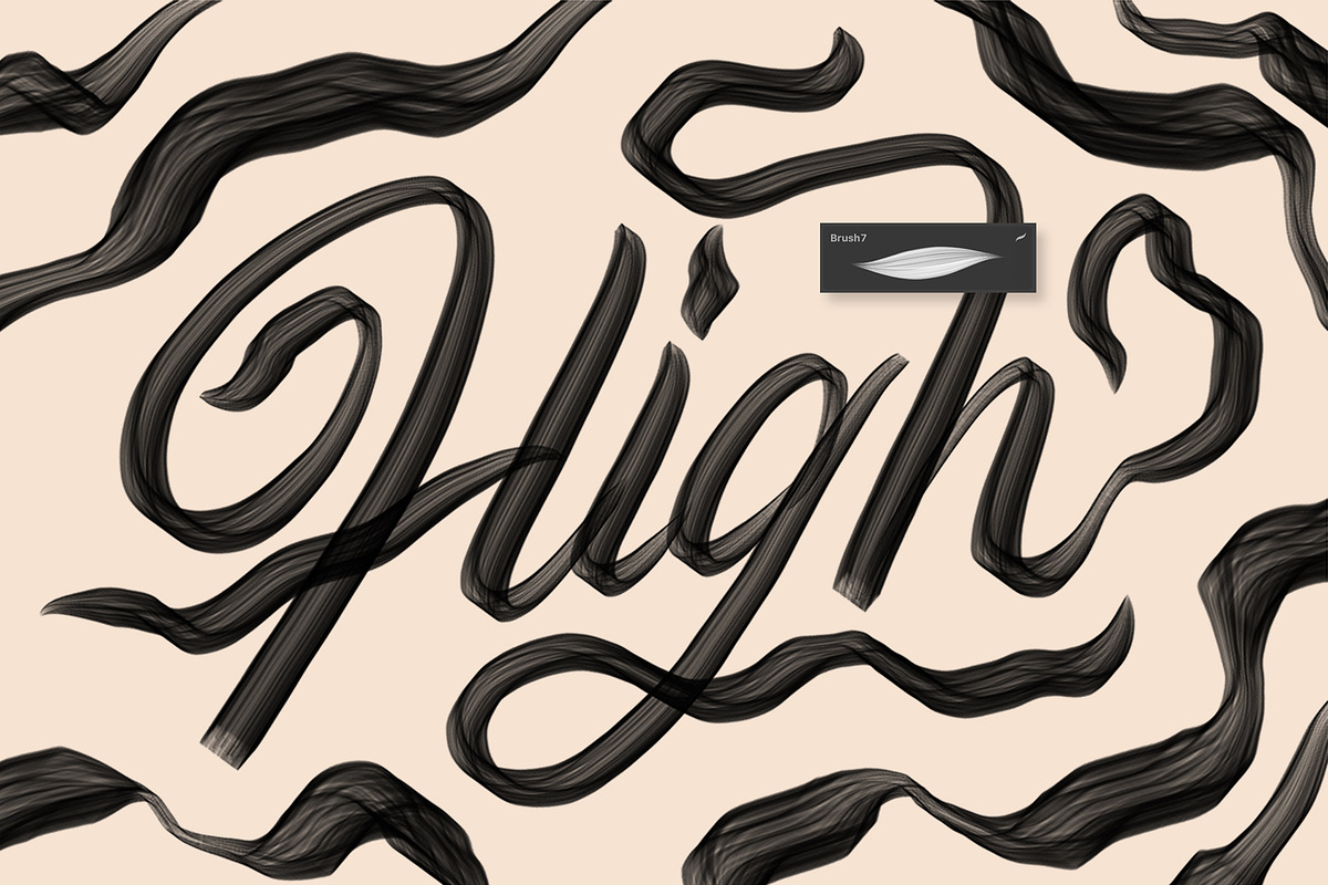 40+ Procreate Lettering Brushes, a Brush Add-On by Nurmiftah (Photo 16 of 18)