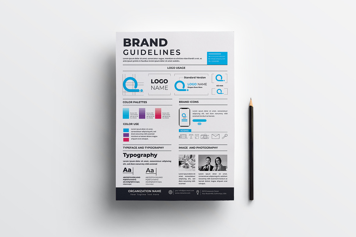 Brand Guidelines | Word & Indesign, a Poster Template by obayes (Photo 2 of 3)