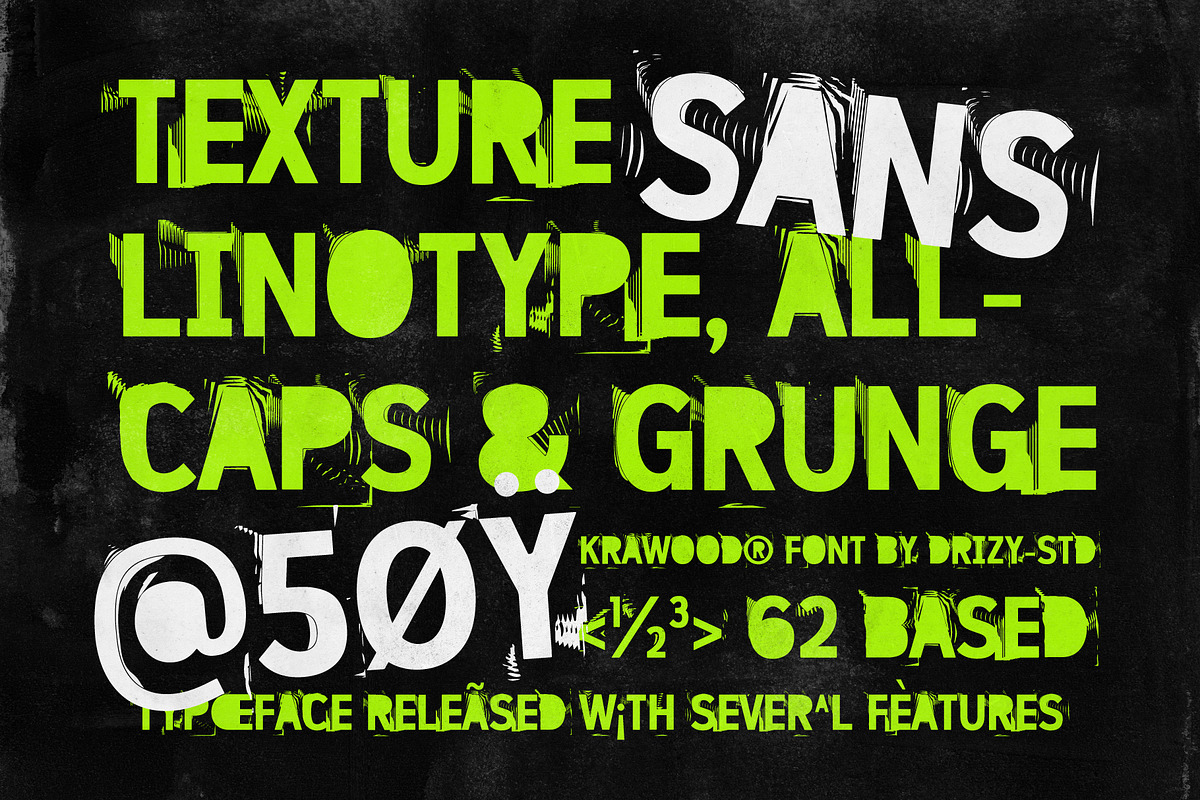 Krawood - Linotype Grunge Font, a Sans Serif Font by Drizy (Photo 2 of 10)