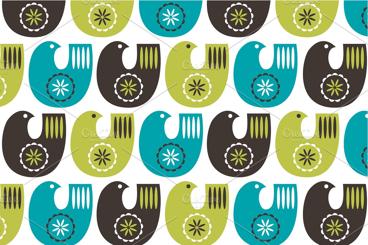 bird pattern, a Pattern Graphic by rebekka_ivacson