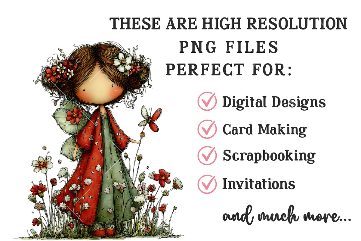 Whimsical Spring Fairy Clipart, an Illustration by OK Design (Photo 5 of 6)