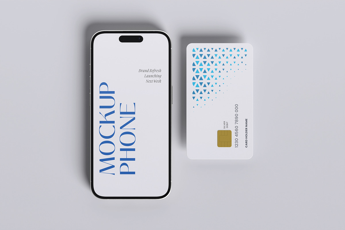 Phone with Credit Card Mockup, a Card Template by graphicstory (Photo 2 of 9)