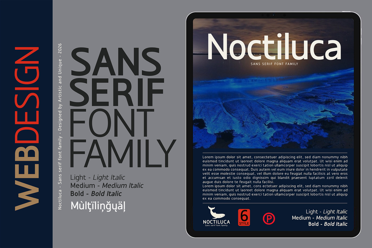 Noctiluca - Sans Serif Font Family, a Sans Serif Font by Artistic & Unique (Photo 8 of 15)