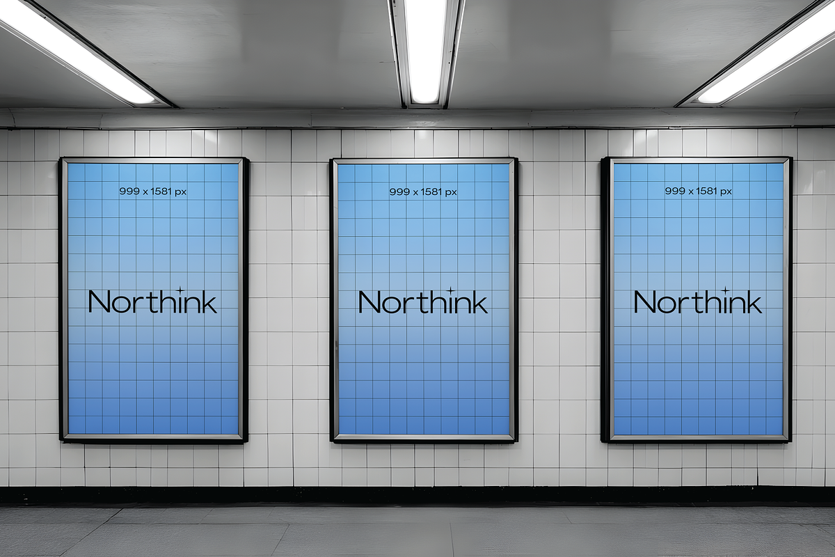 Urban Subway Triptych Poster Mockup, a Mockup by Northink (Photo 2 of 2)