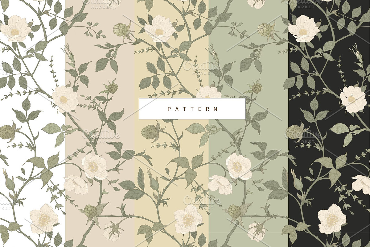 Bramble Bloom Seamless Pattern, a Pattern Graphic by MouseGrey (Photo 15 of 17)