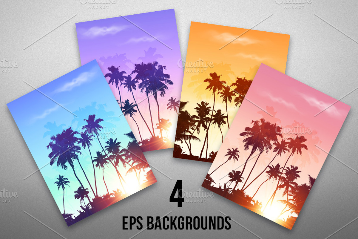 4 EPS Sunset Party posters templates, a Flyer Template by Art of Sun (Photo 4 of 4)