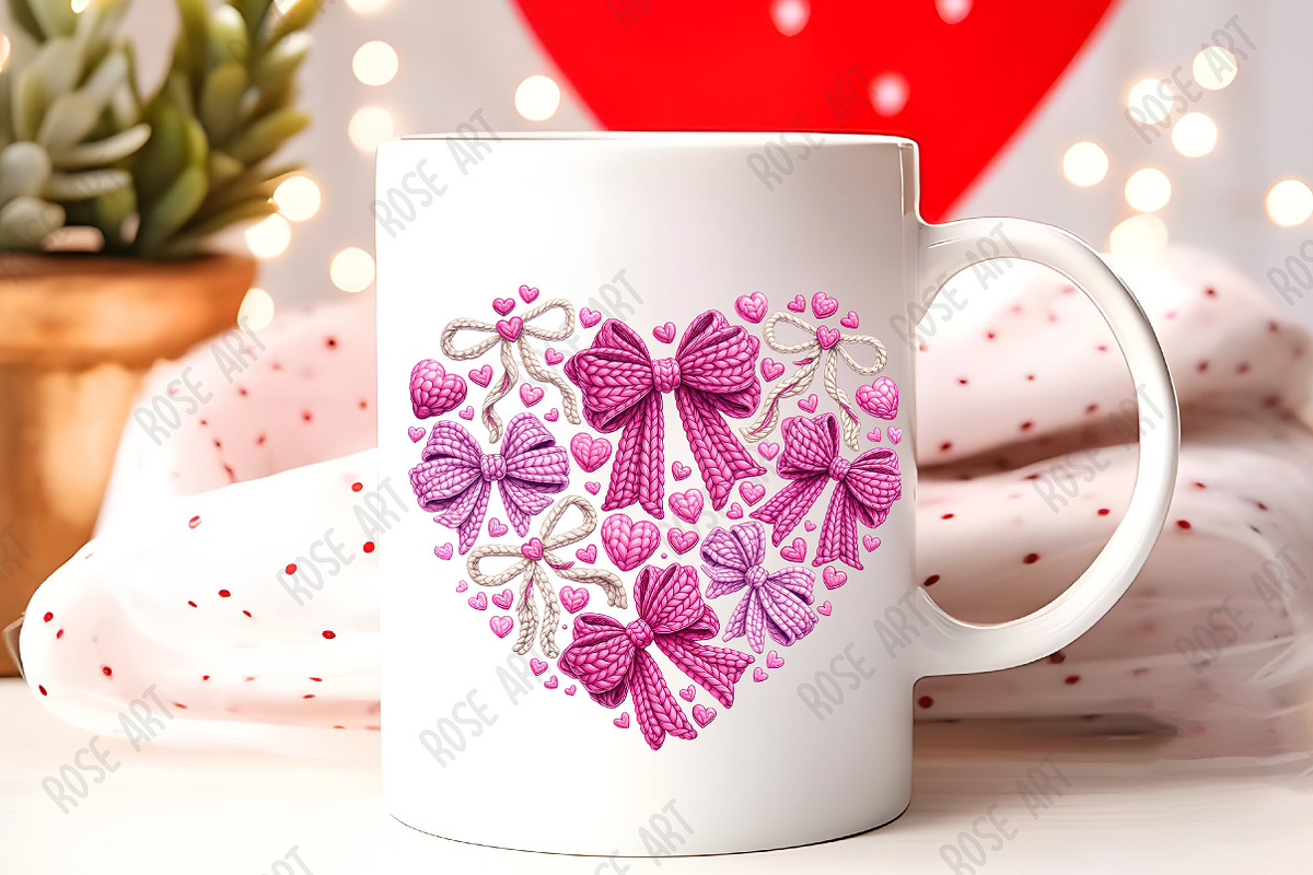 Yarn Crochet Heart Coquette Bow Png, a Seasonal Illustration by Rose Art (Photo 2 of 5)