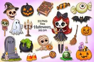 Halloween PNG clipart set 23