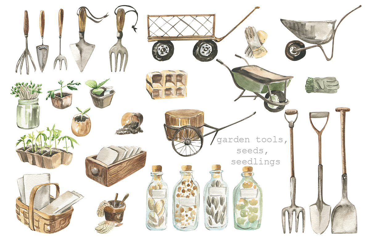 My garden. Watercolor set, an Illustration by Love Watercolor Store (Photo 4 of 13)