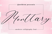 Monttary - Modern calligraphy font, a Script Font by Quothron (Thumbnail 1 of 6)
