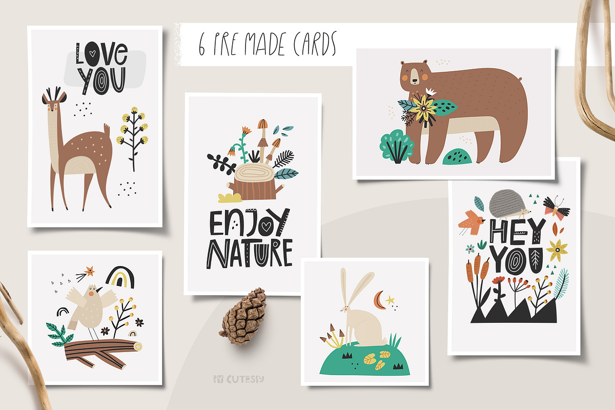 Woodland | 100% hand drawn clipart, an Animal Illustration by Olia (Photo 5 of 17)