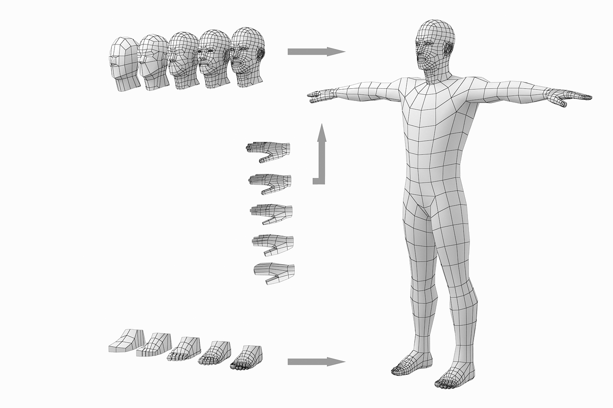 Natural Male T-Pose in 5 Topologies, a 3D by VK Studio (Photo 20 of 21)