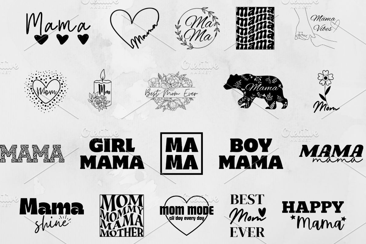 Mama, Mom, Mother Silhouette SVG, a Texture Illustration by newminddesign (Photo 1 of 3)
