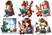 Christmas Reading Clipart, an Illustration by Pixels.Craft (Thumbnail 3 of 7)