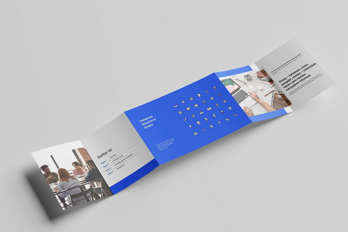 A4 Gate Fold Brochure Mockup This it, a Books & Magazine Mockup by Tokobeta