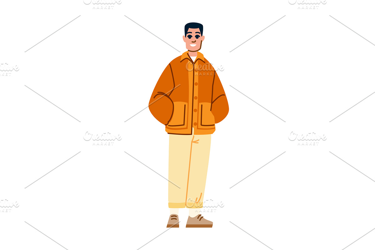 Young man wearing casual clothing is, a Person Illustration by pikepicture