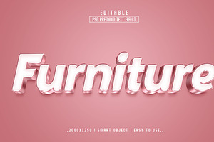 Furniture 3D Editable Text Effect