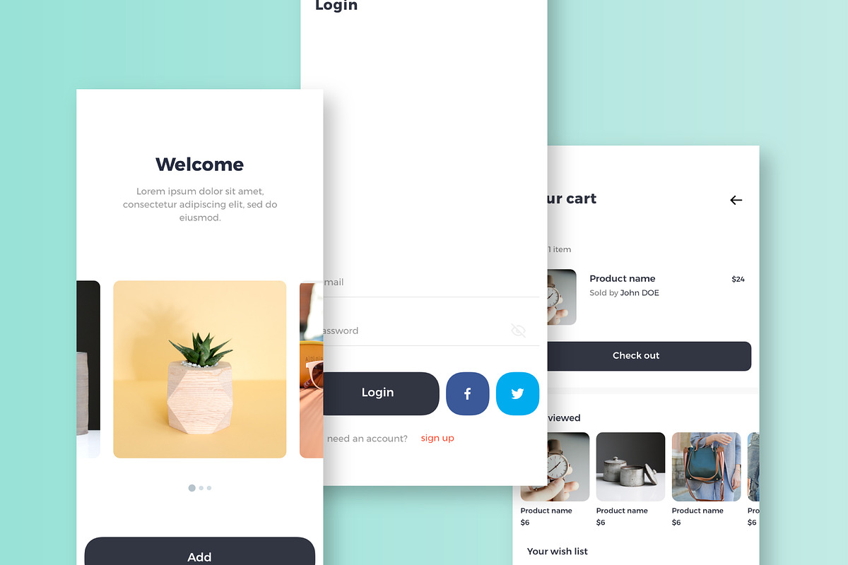 Shops - e commerce iOS UI Kit, an UI Kit Template by uicube (Photo 2 of 3)