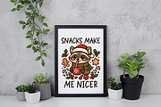 Christmas Raccoon Snacks Quote PNG, an Illustration by Daily.Designs (Thumbnail 5 of 5)