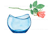 Watercolor glass vases clipart set, an Illustration by ArtfulStudio (Thumbnail 7 of 9)
