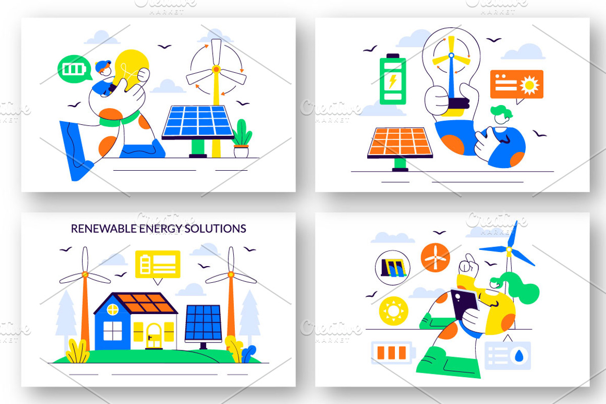 10 Renewable Energy Solutions, a Technology Illustration by denayunebgt (Photo 2 of 4)