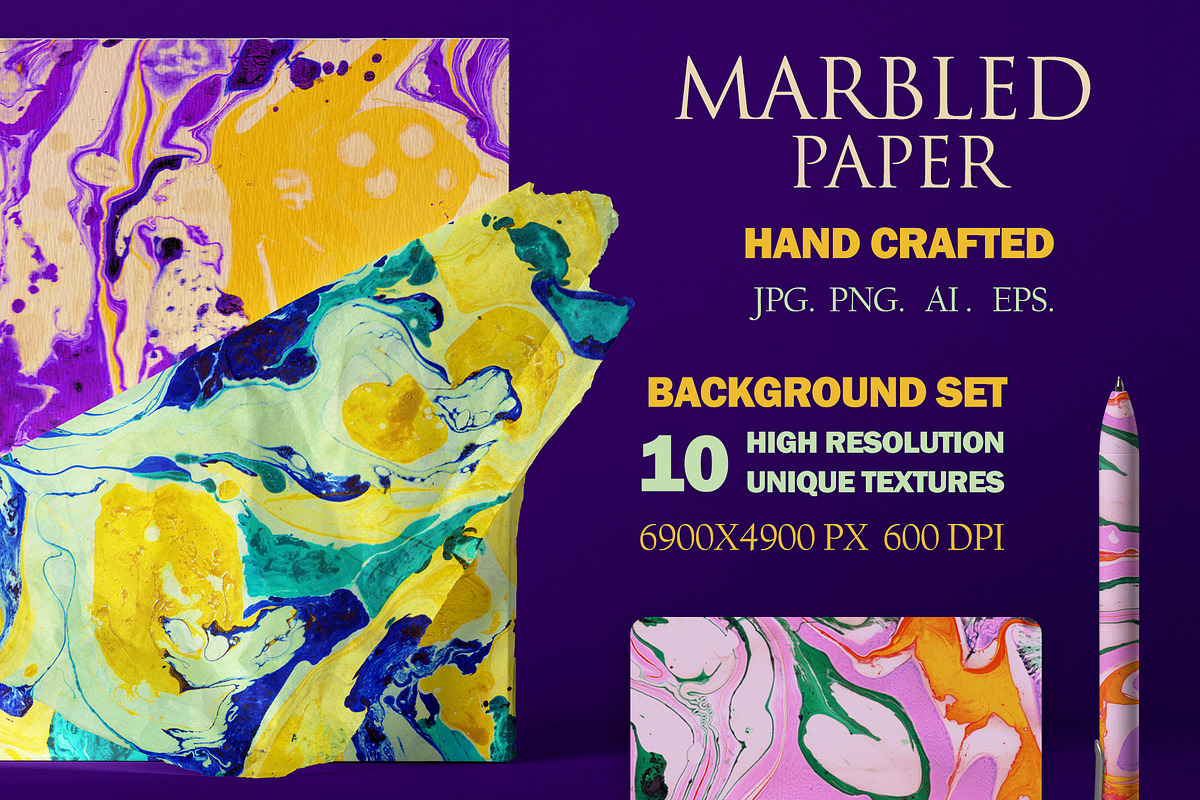 Marble Paper Textures, a Texture Graphic by ZiziMarket (Photo 1 of 10)