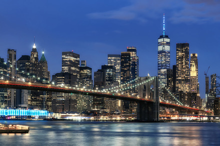 Manhattan skyline at night, an Architecture Photo by Lucky Photographer