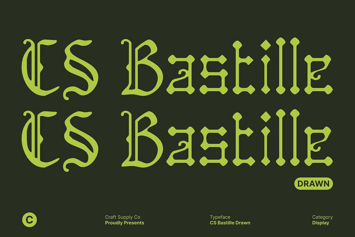 CS Bastille Drawn, a Blackletter Font by Craft Supply Co. (Photo 1 of 8)