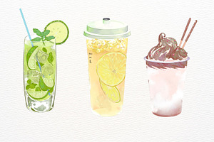 Drink Illustration Set