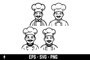 Professional smiling chef or baker, a Food Illustration by Vectorhight