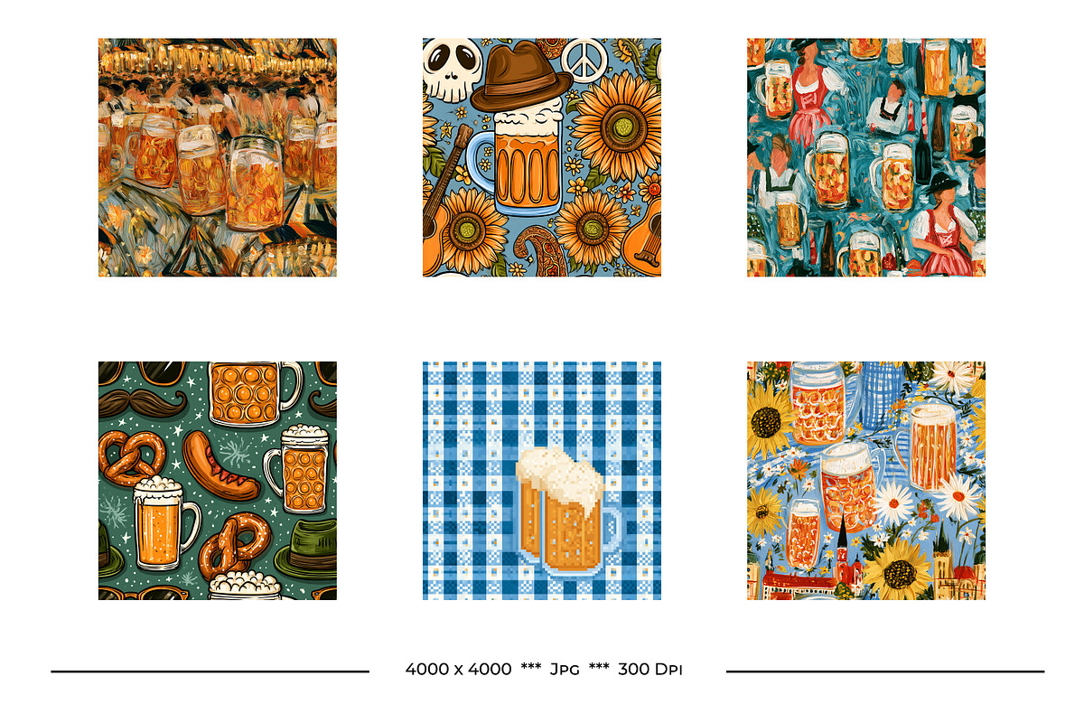 Oktoberfest Retro Art Style Designs, a Pattern Graphic by karenfoleyphoto (Photo 6 of 8)