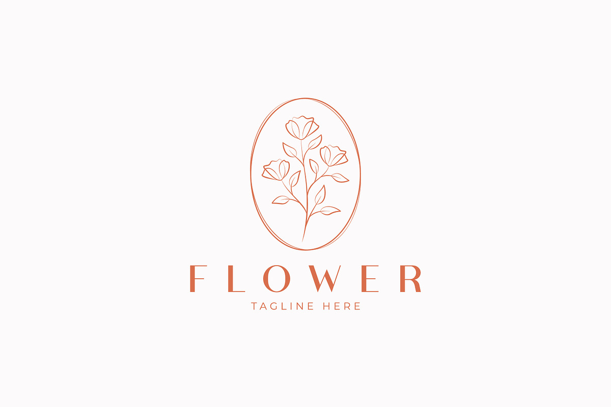 Logo Flower Minimalist Hand Drawn, a Branding & Logo Template by Signatoro (Photo 1 of 2)