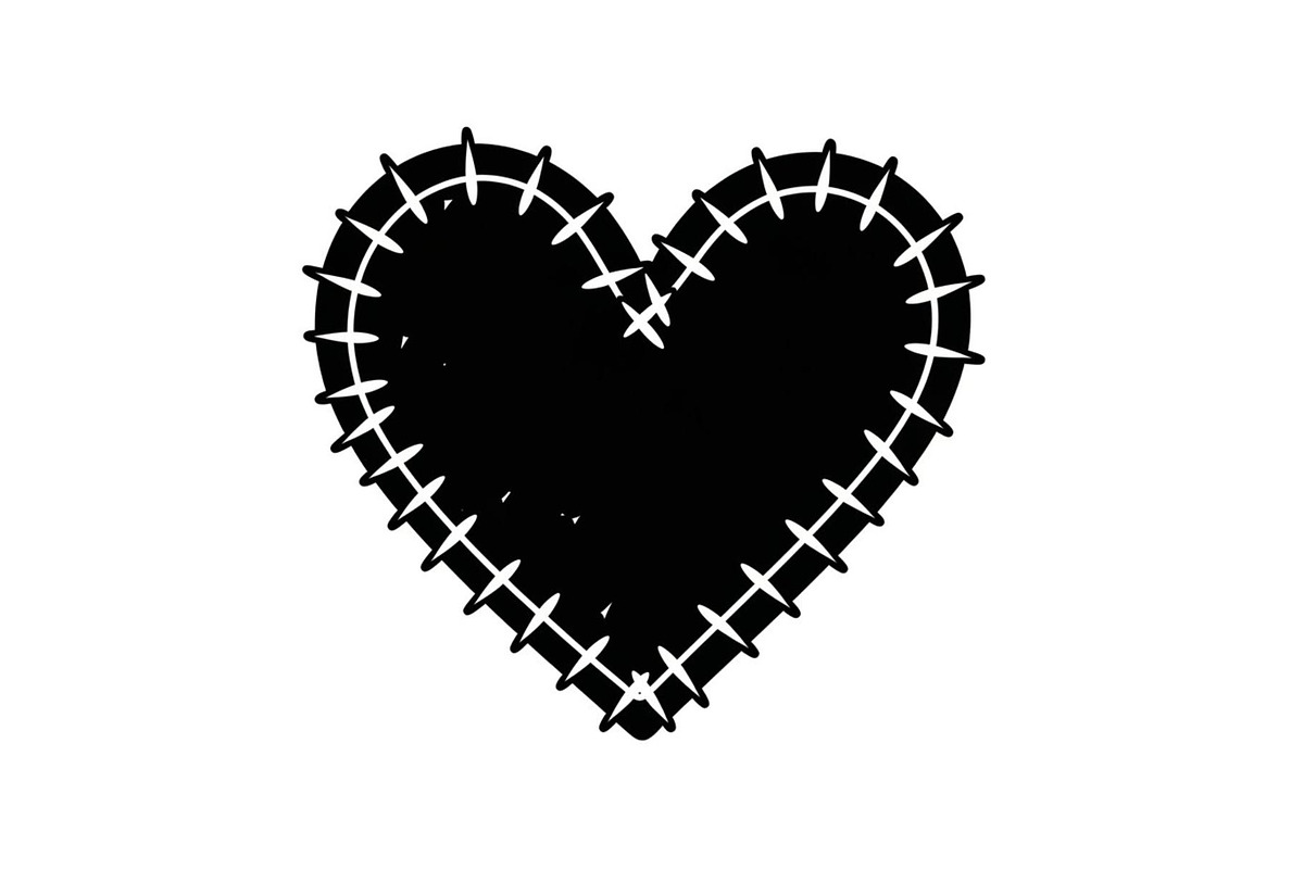 Stitched Heart Silhouette Vector Bun, an Illustration by Designs_River (Photo 30 of 41)