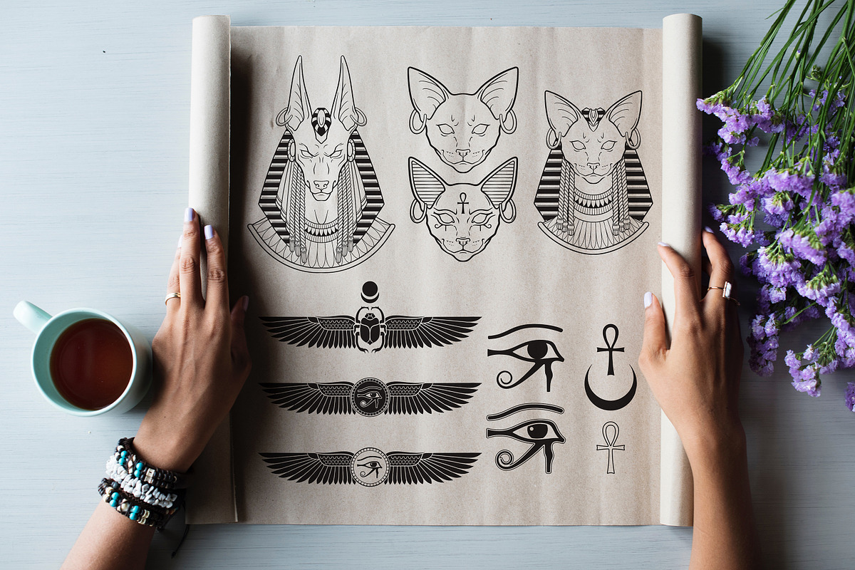 Egypt - vector designs and elements, a Decorative Illustration by Croisy (Photo 10 of 12)