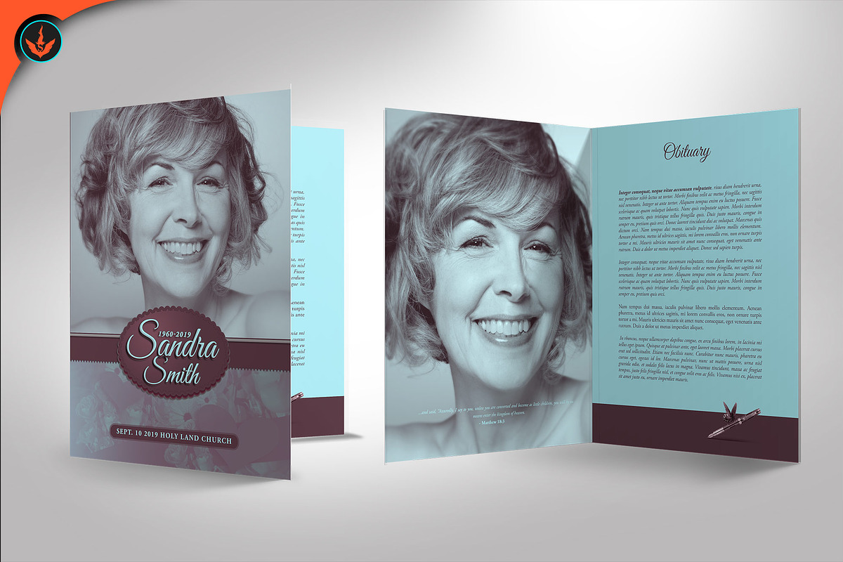 Funeral Program 20 Lavender Orchids, a Brochure Template by SeraphimChris (Photo 5 of 5)