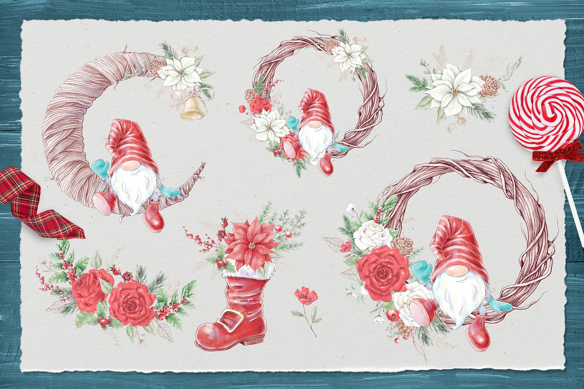 Christmas gnomes, a Decorative Illustration by Yuliya Art (Photo 3 of 6)