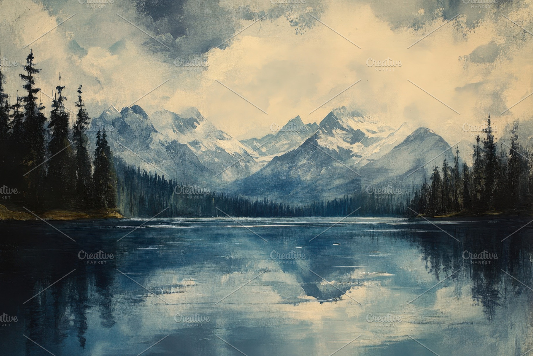 Serene lake surrounded by mountains, a Photo by Pavel_design