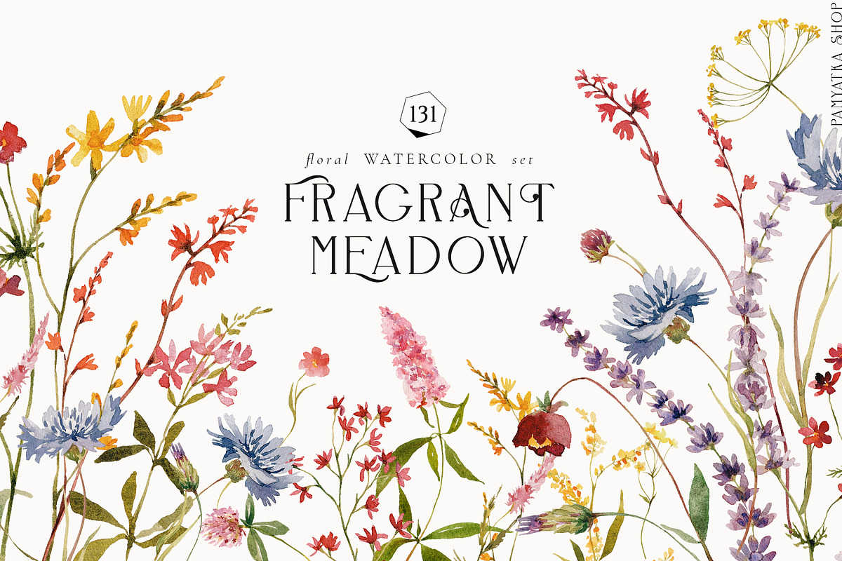 Fragrant Meadow - watercolor flowers, a Decorative Illustration by Pamyatka Shop (Photo 1 of 13)