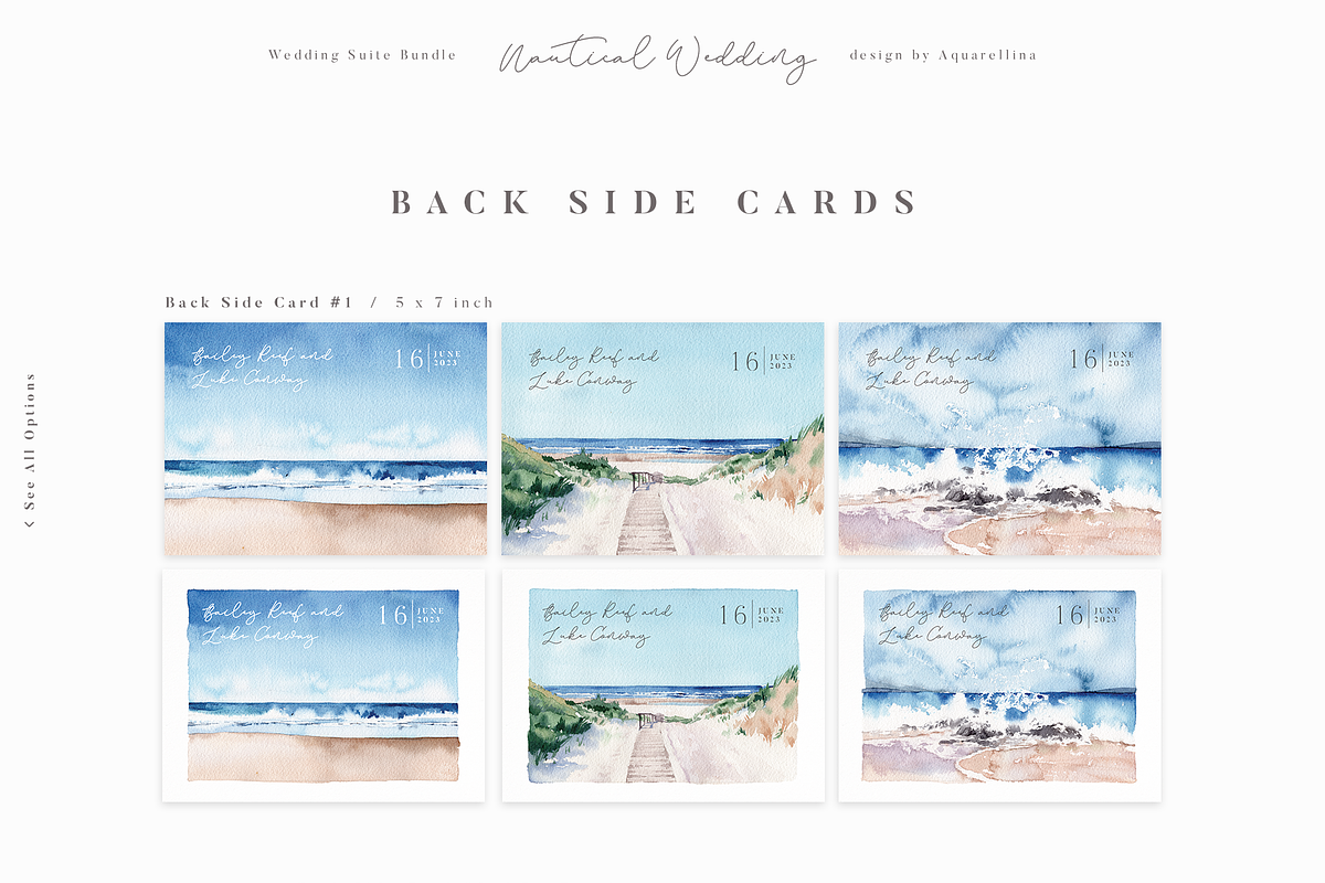 Nautical Wedding Invitations BUNDLE, an Invitation Template by Aquarellina (Photo 11 of 21)