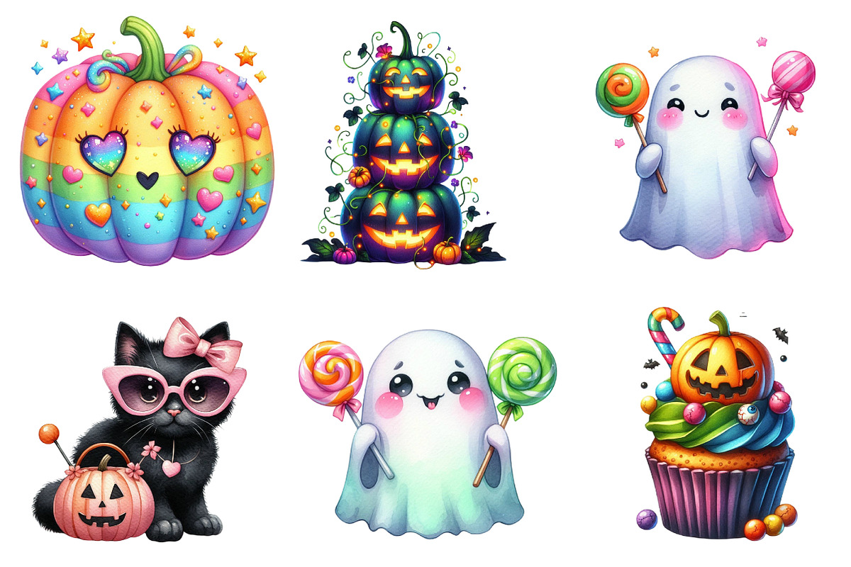 Colorful Halloween Clipart Bundle, an Illustration by DreamArtGraphic (Photo 4 of 5)