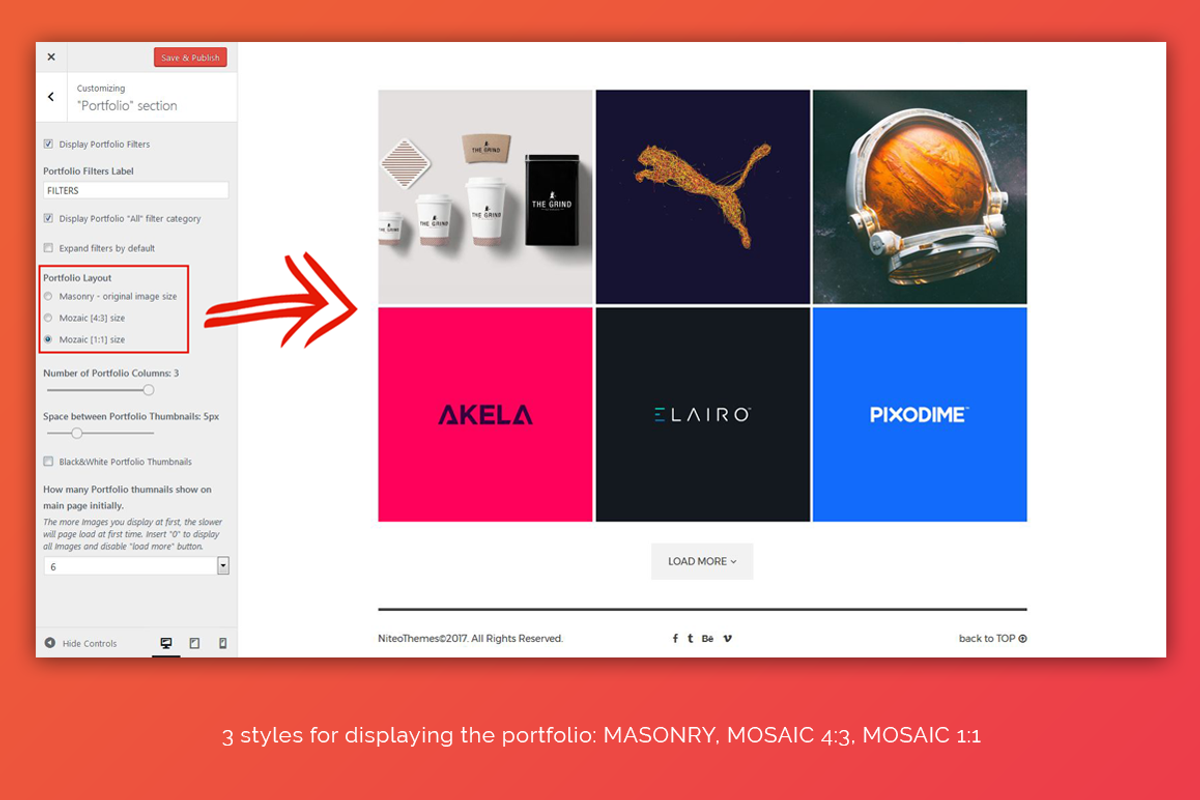 Portifo - portfolio WordPress theme, a WordPress Template by NiteoThemes (Photo 3 of 6)