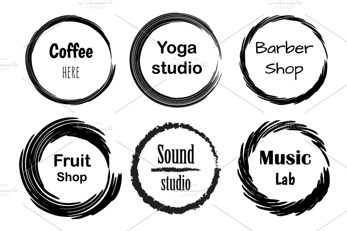 8 vector brushes + logo preview 4